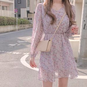 Long sleeve A-line dress